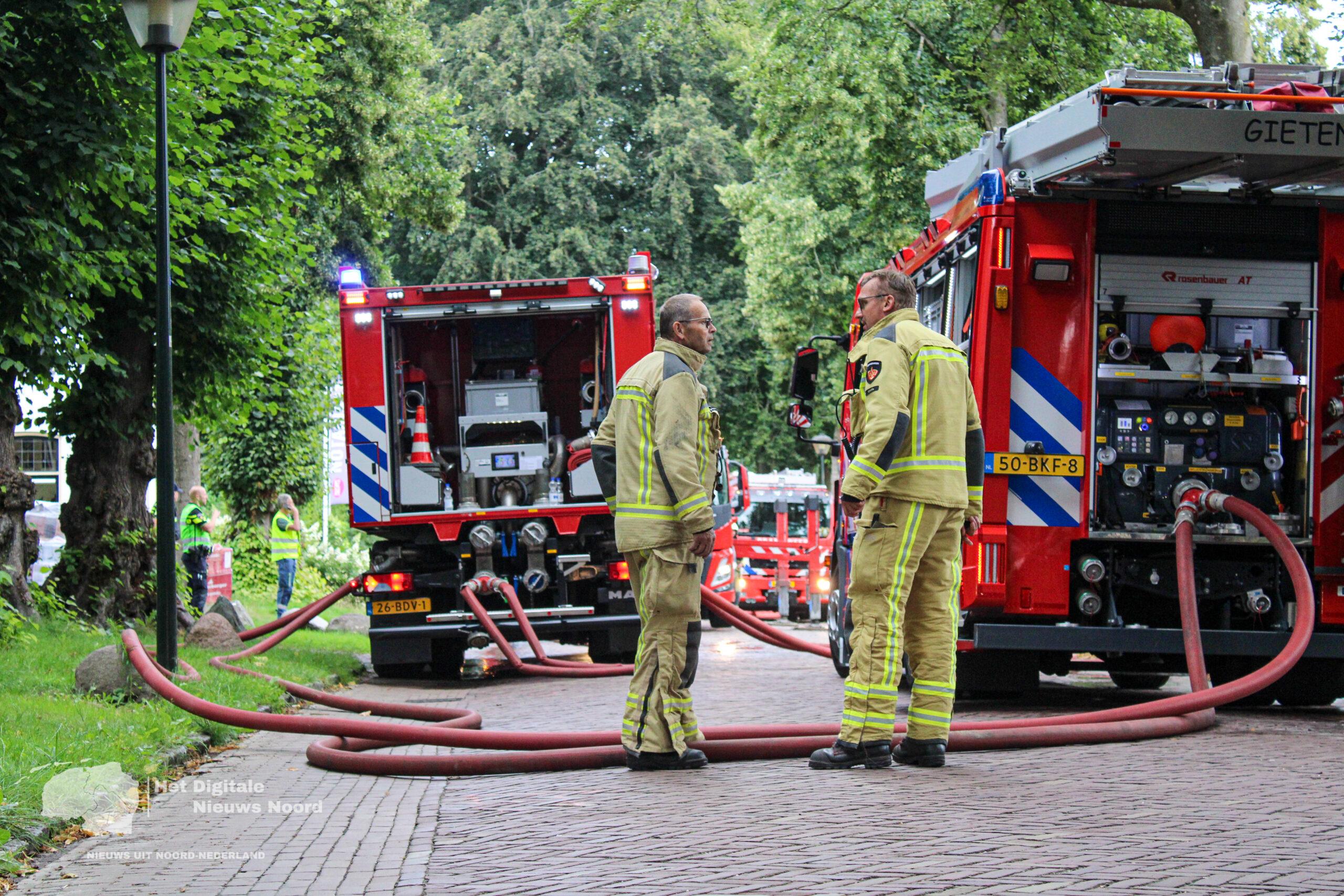Brand in café Ponybar aan de Brink in Gieten