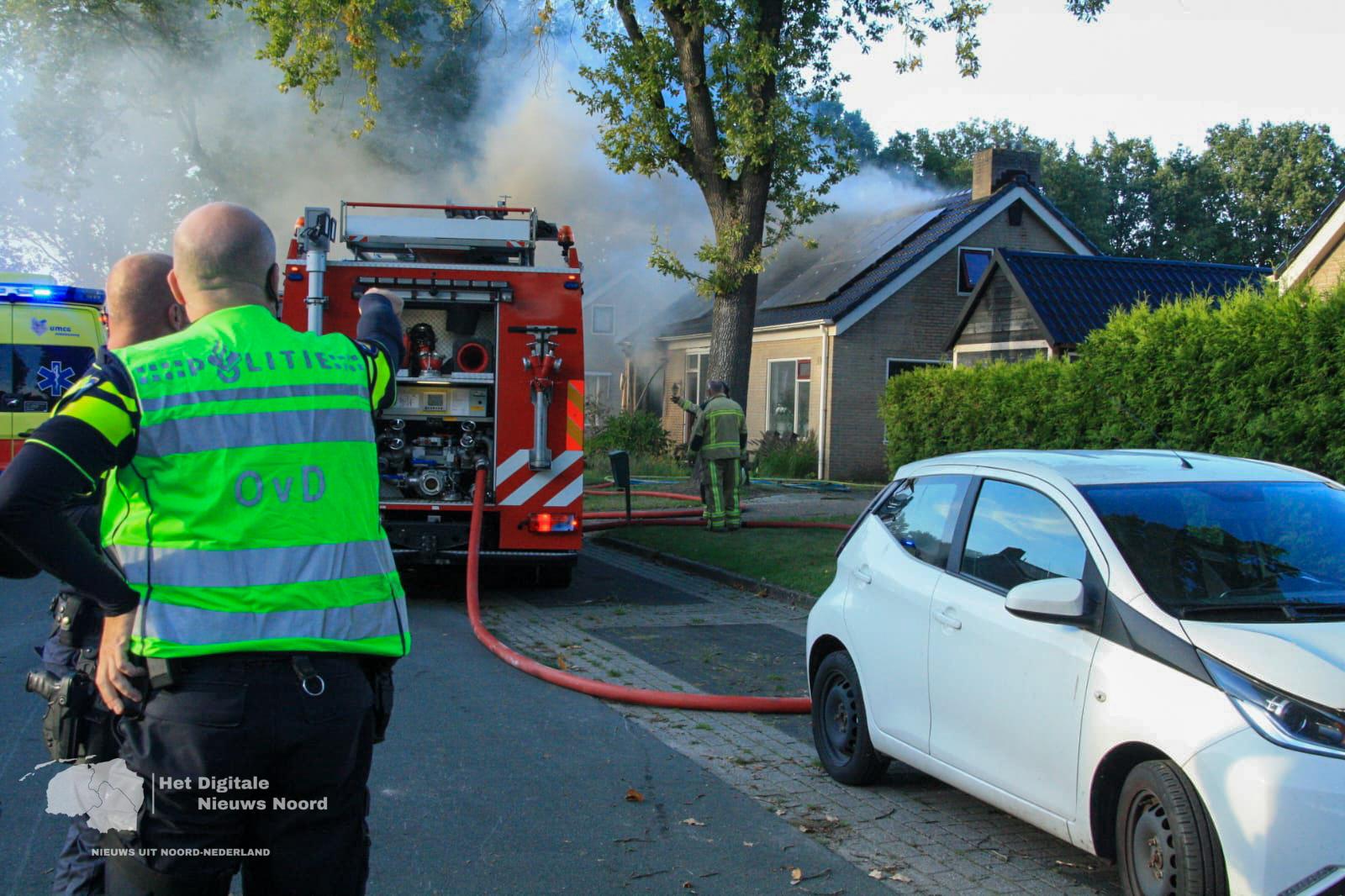 Forse woningbrand aan de Holakkers in Valthe