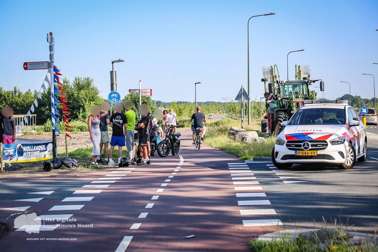 Aanrijding tussen bestelbusje en scooter op Borgweg in Groningen